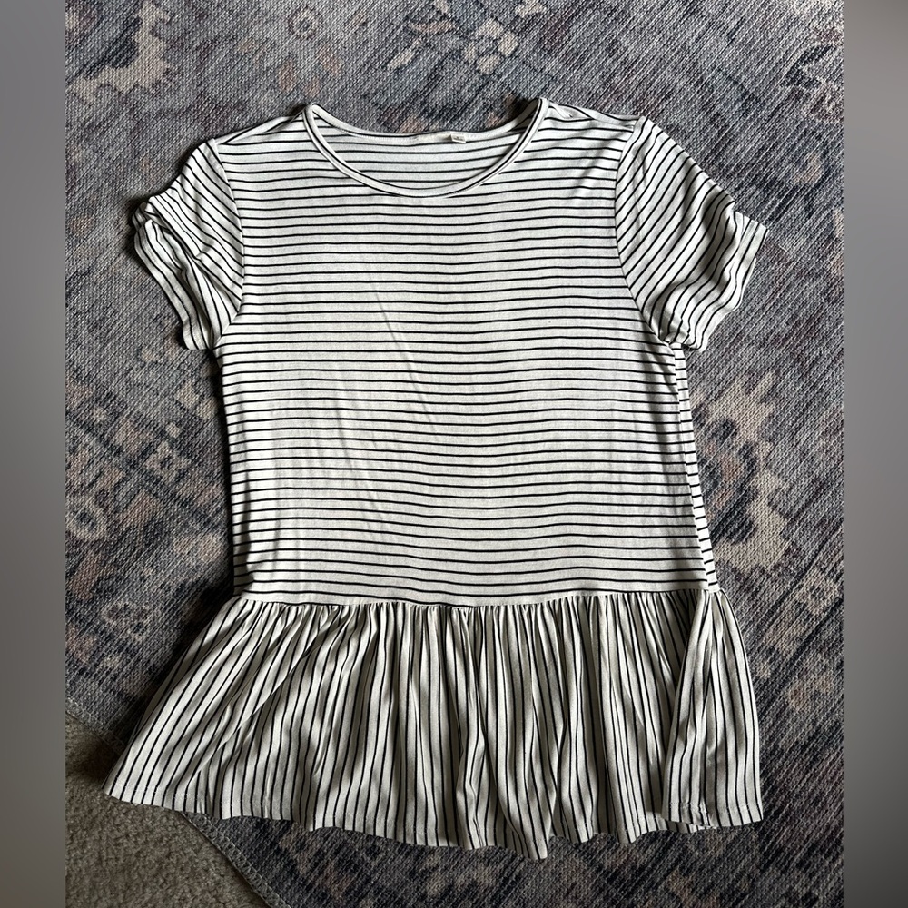 Striped Short Sleeve Women's Top